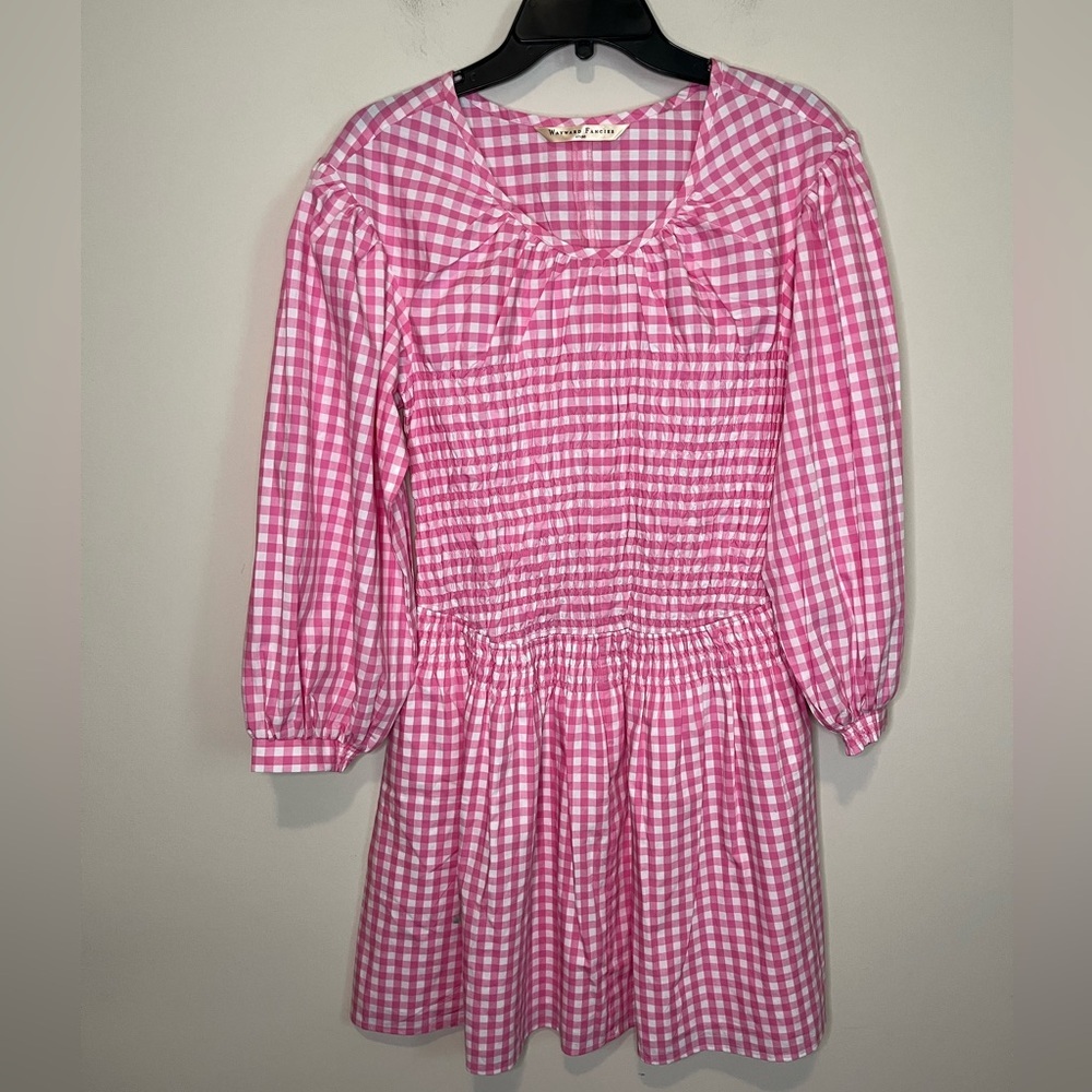 Wayward Fancies Smocked Gingham Puff Sleeve Dress Size Medium - Picture 3 of 11